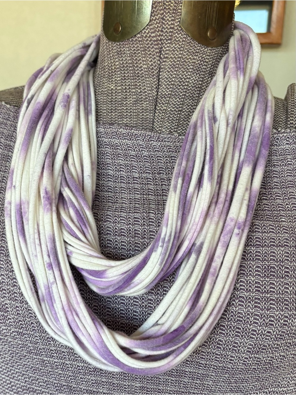 Tie Dyed infinity spaghetti T-shirt scarf. Personally handmade. Good condition - Picture 3 of 9